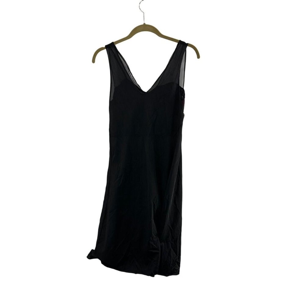 Sheer Black Mesh‎ Sleeveless Babydoll Nightgown Lace Accent Y2K Whimsigoth M